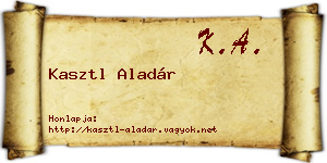 Kasztl Aladár névjegykártya